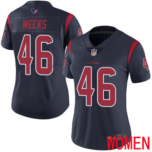 Houston Texans Limited Navy Blue Women Jon Weeks Jersey NFL Football #46 Rush Vapor Untouchable